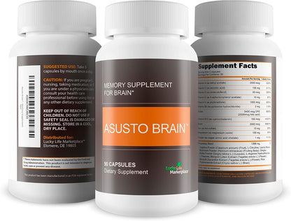 Asusto Brain Supplement – Natural Memory and Focus Support Nootropic