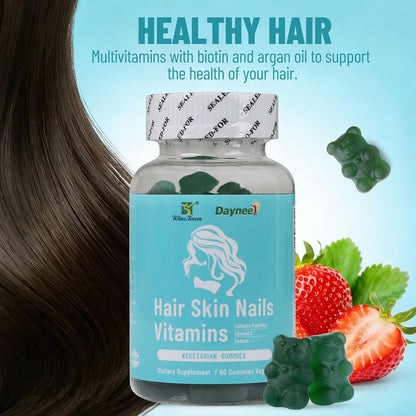 Hair Skin Nails Gummies – Strawberry, 60 Gummies