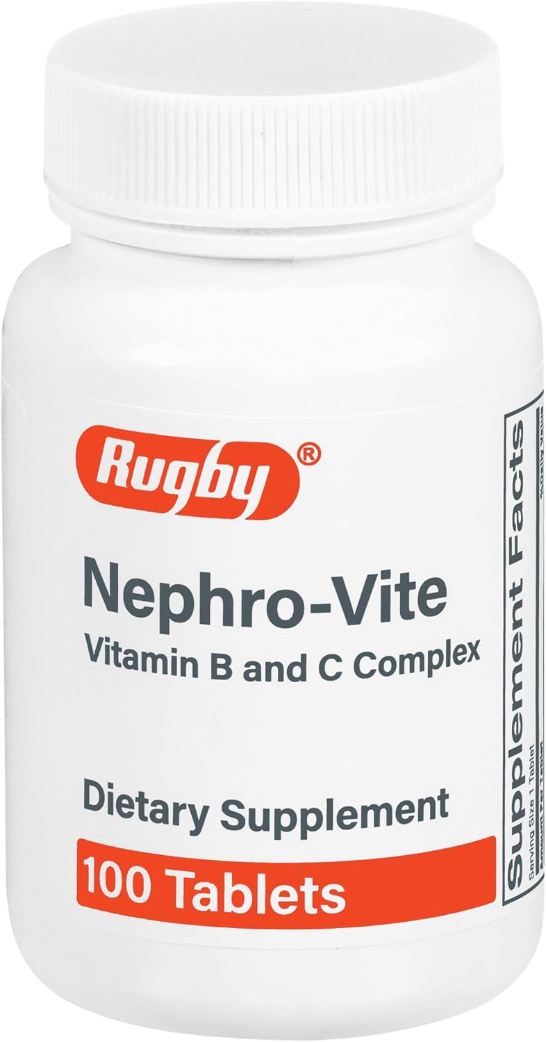 Rugby Nephro-Vite Vitamin B and C Complex Tablets - 100 Count - görsel 1