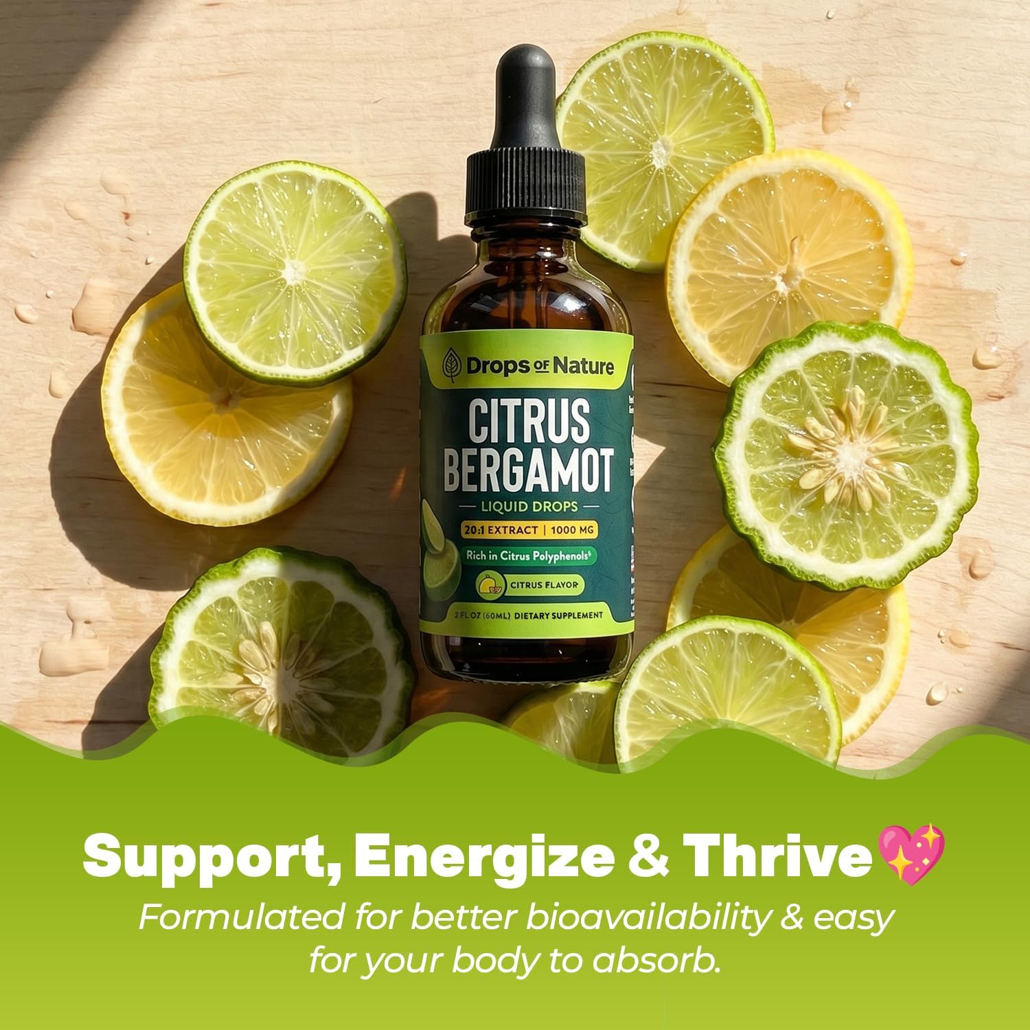 Citrus Bergamot Extract 20:1 – Vegan, Non-GMO, Gluten-free Liquid Supplement (Citrus, 60ml) - görsel 6