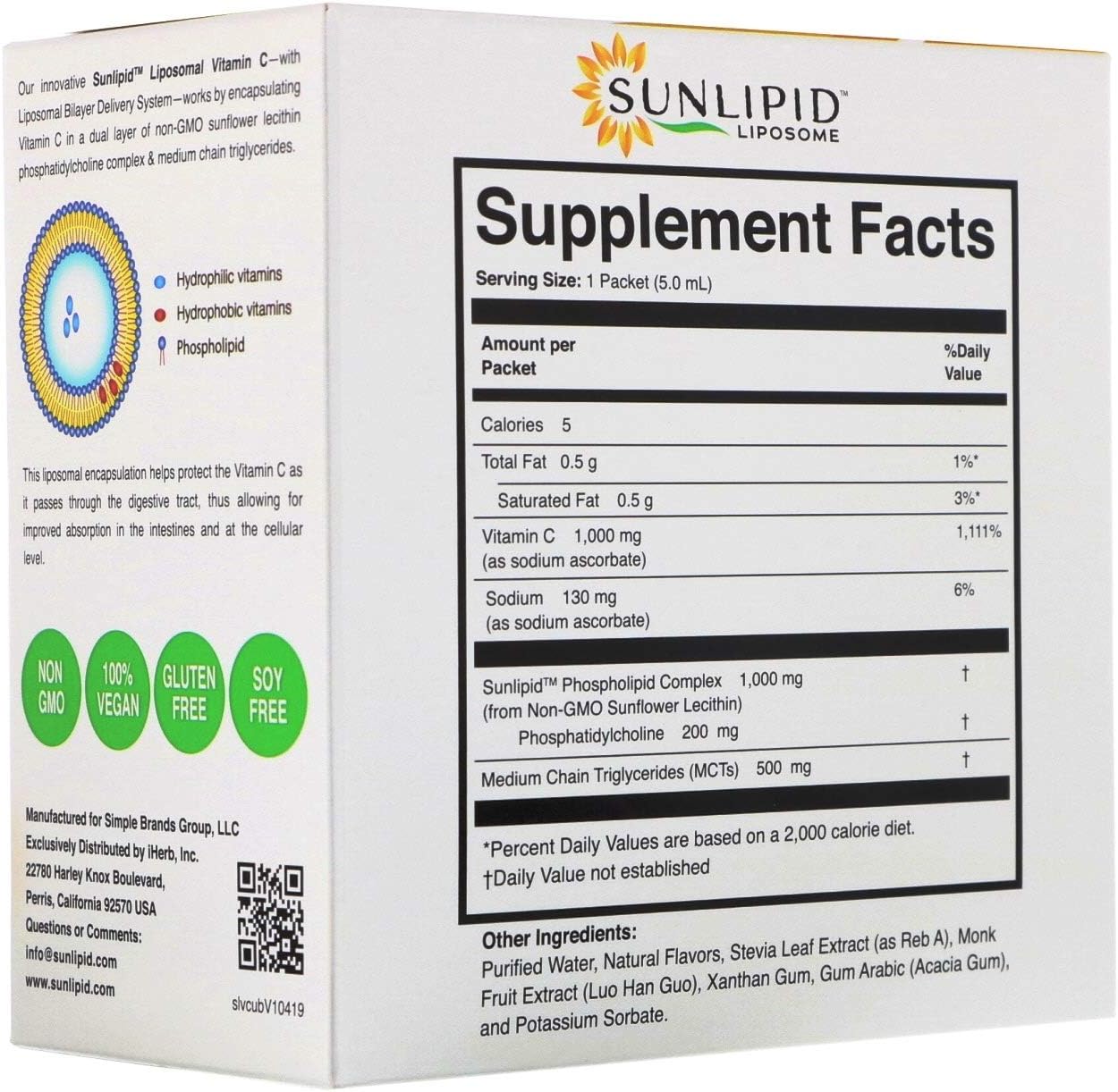 SunLipid Liposomal Vitamin C with MCT Oil – 30 Sachets, 5 ml Each - görsel 8