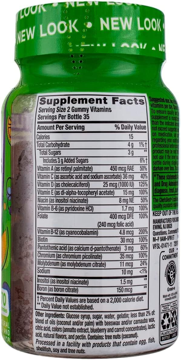 Vitafusion MultiVites Gummy Vitamins for Adults - 2 Pack (70 Gummies per Bottle, Berry, Peach & Orange) - görsel 2