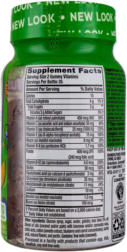 Vitafusion MultiVites Gummy Vitamins for Adults - 2 Pack (70 Gummies per Bottle, Berry, Peach & Orange)