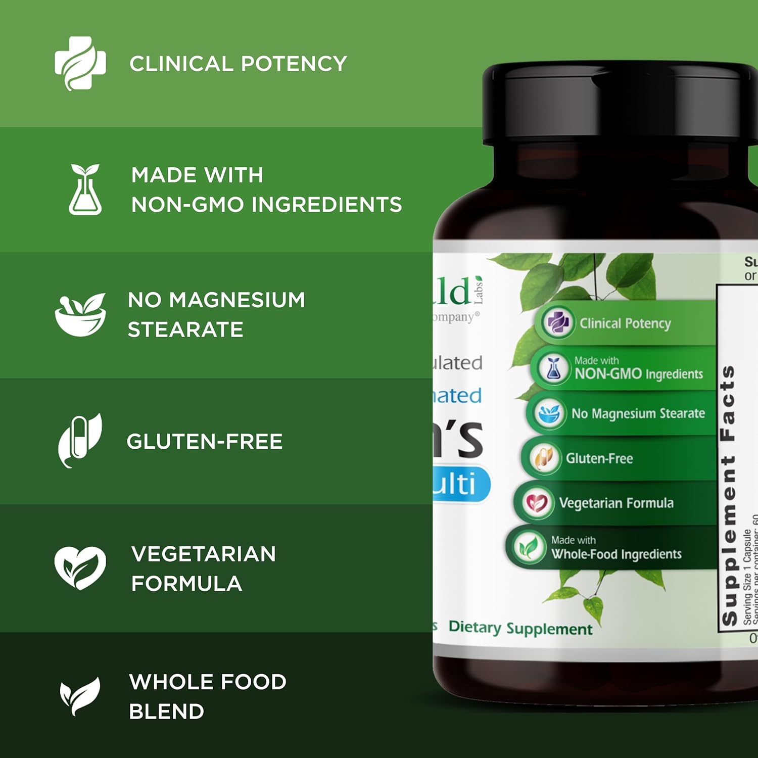 Emerald Labs Men's 1 Daily Multi - Additive-Free Multivitamin with Lycopene, Zinc, Vitamin D3 - 60 Vegetable Capsules - görsel 4