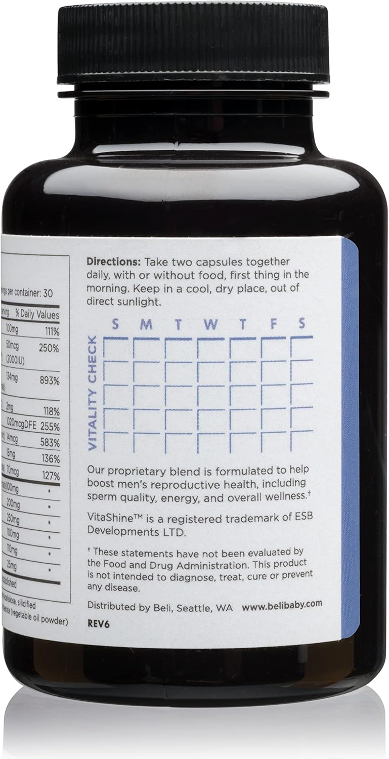 Beli Men Prenatal Multivitamin – Preconception Fertility Support with Vitamin E, B6, B12, Zinc, Folate & CoQ10, 60 Capsules (30-Day Supply) - görsel 6