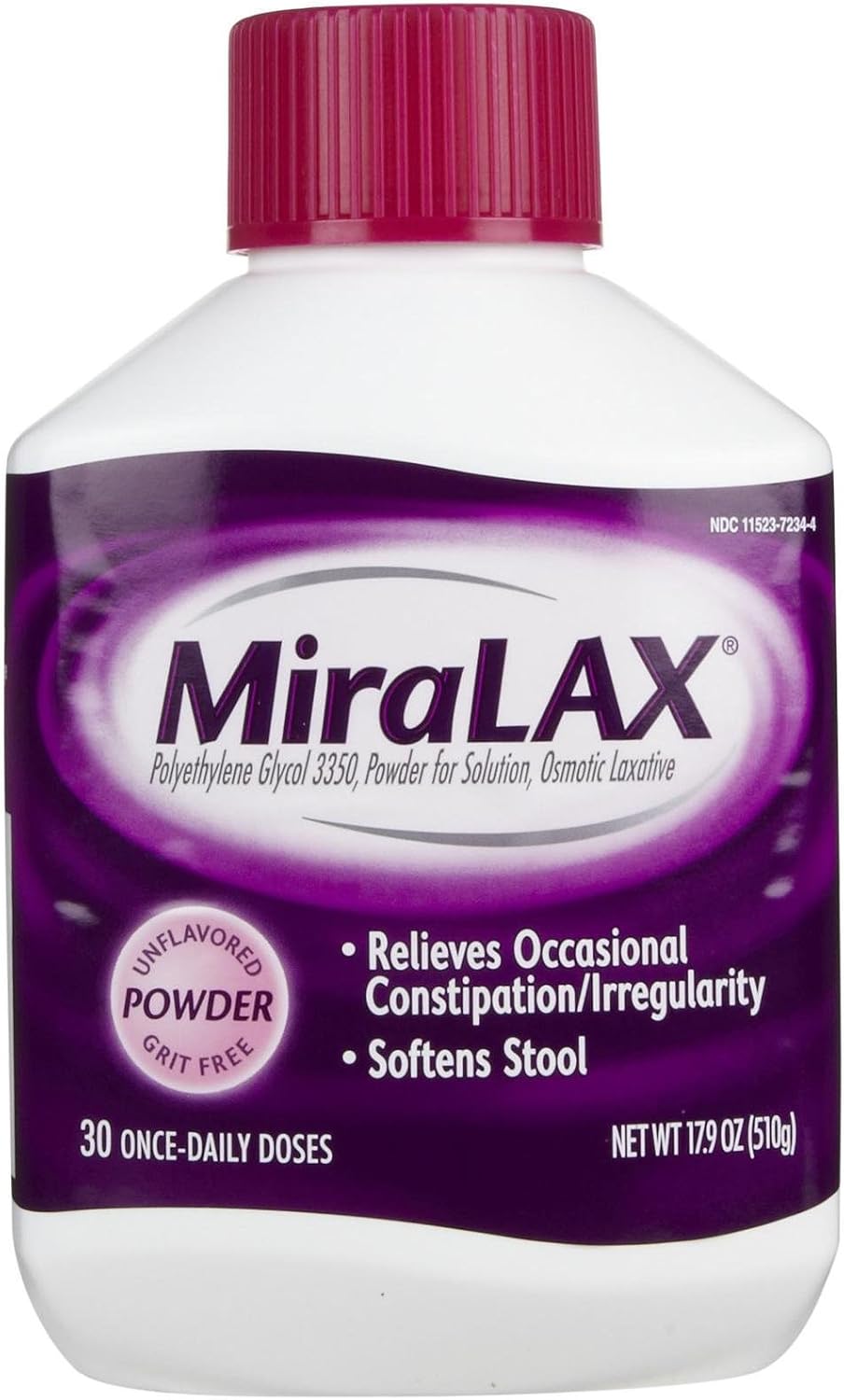 MiraLAX Laxative Powder 30 Doses, 17.9 Ounce - görsel 1