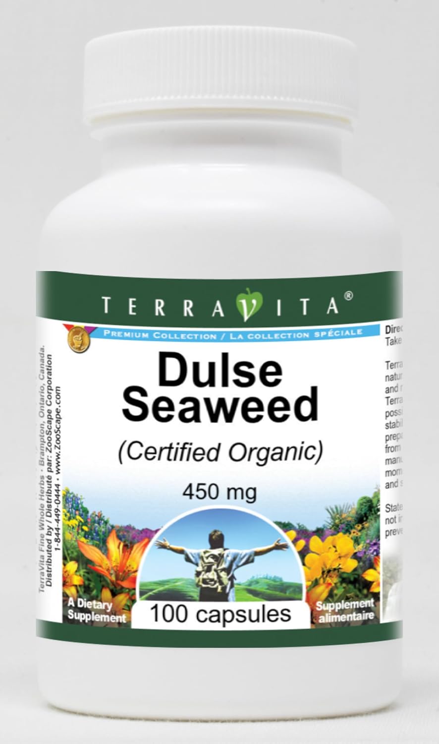 Terravita Organic Dulse Seaweed Capsules, 450 mg (100 Capsules) - görsel 1