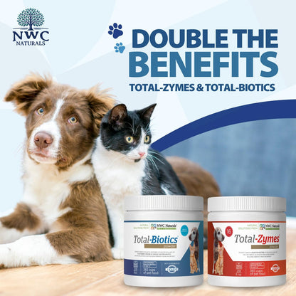 NWC Naturals Total-Digestion Twin Pack – Probiotics & Digestive Enzymes for Dogs and Cats (227 g each)