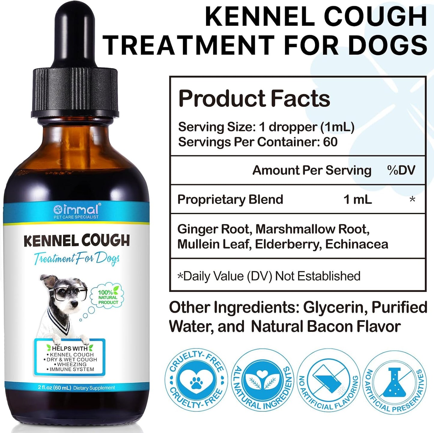 Kennel Cough for Dogs - Natural Herbal Cough Support, Gentle Dog Congestion Relief, Liquid Dog Allergy Support - görsel 6