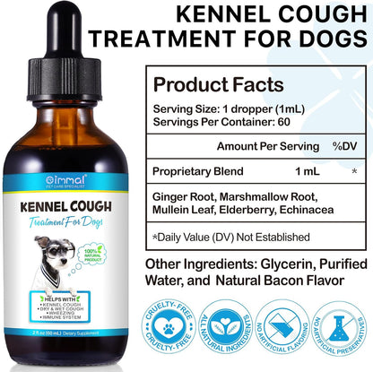 Kennel Cough for Dogs - Natural Herbal Cough Support, Gentle Dog Congestion Relief, Liquid Dog Allergy Support