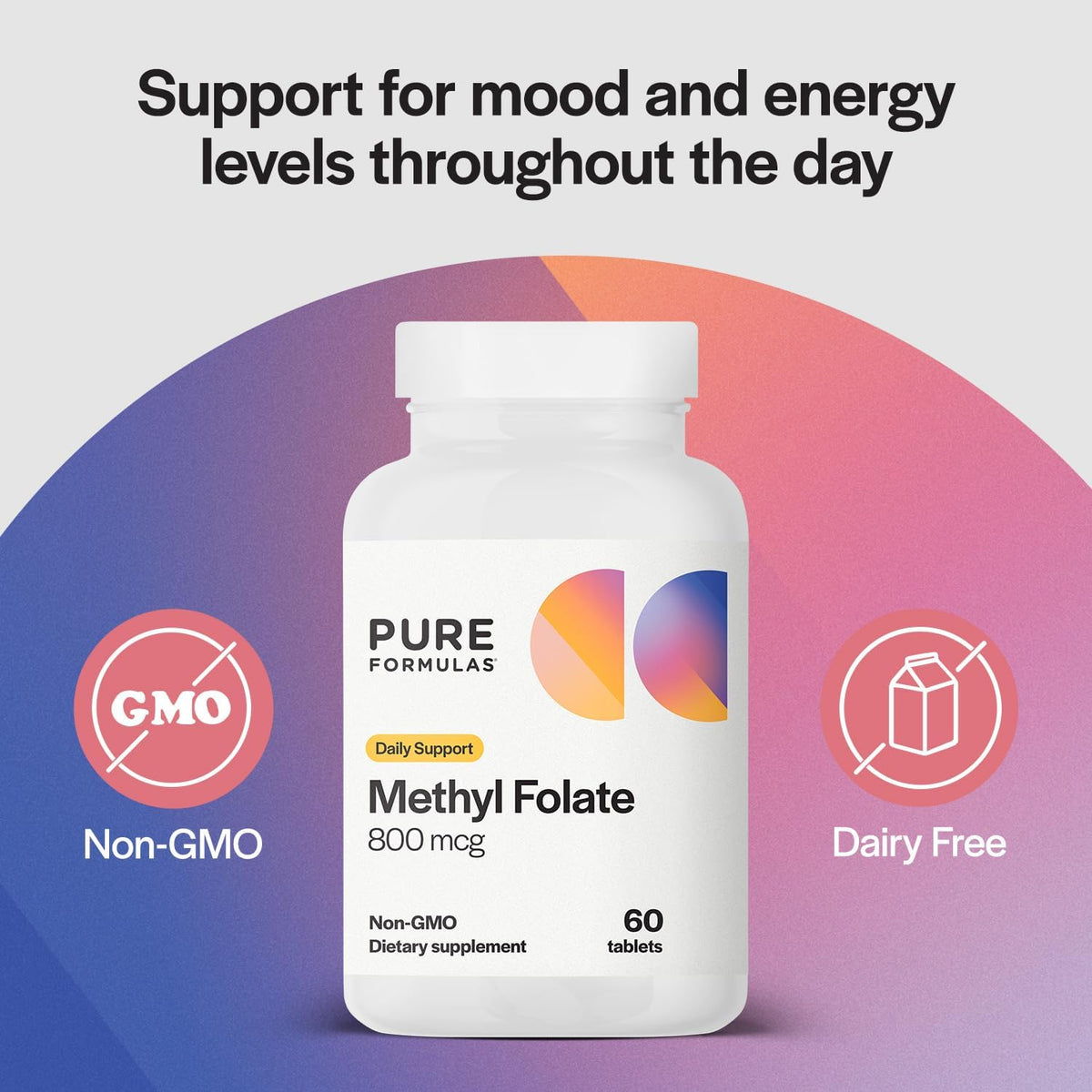 PureFormulas Methylfolate 800 mcg – Active B9 (5-MTHF) for Heart, Nerve & Mood Support, 60 Tablets - görsel 3