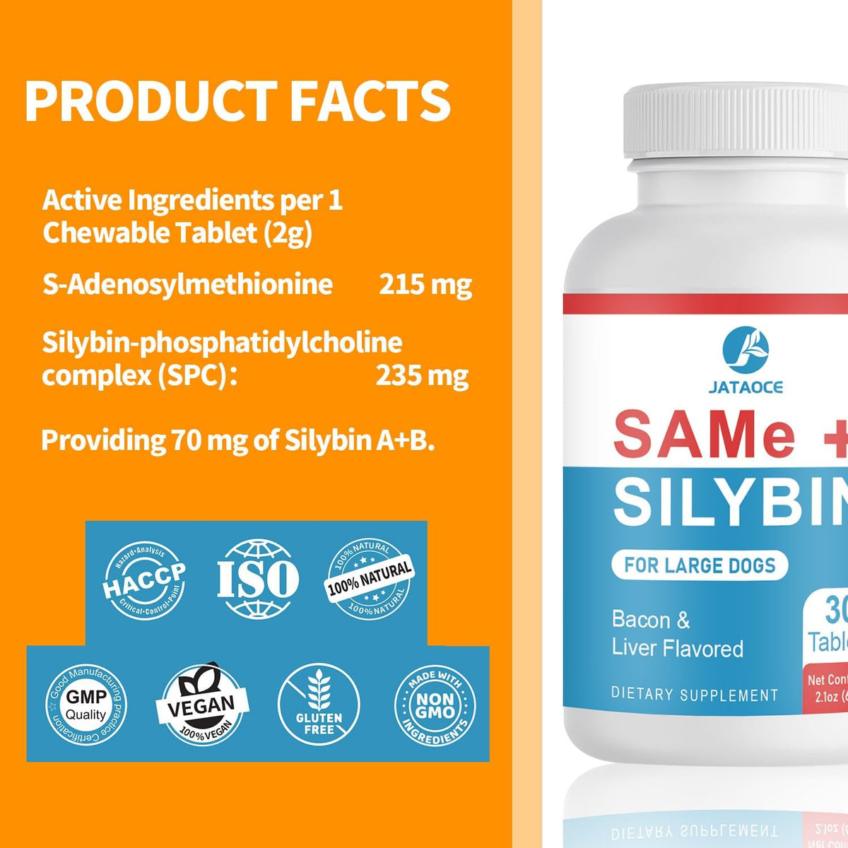 Jataoce SAMe + Silybin for Dogs – Liver & Brain Support Supplement - görsel 2