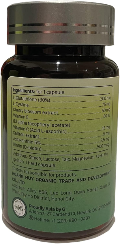 Sadi Beauty Saffron Extract Capsules with L-Glutathione, Vitamin C & E – Brighten Skin Tone, Reduce Dark Spots (30 Capsules)