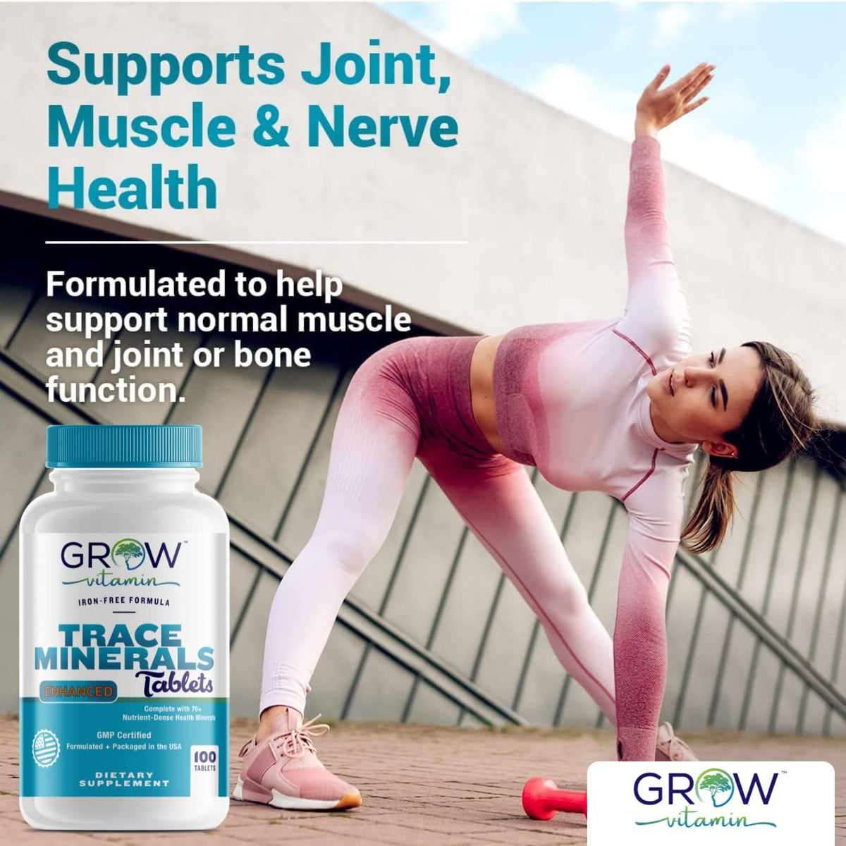 grow vitamin Trace Minerals Enhanced Complex - 70+ Nutrient-Dense Minerals, 100 Tablets - görsel 4