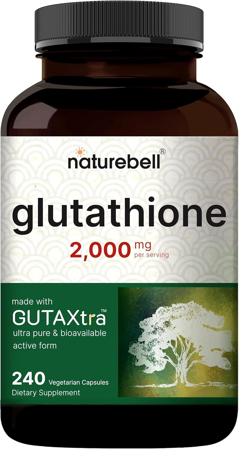 NatureBell Glutathione Supplement 2,000mg Per Serving, 240 Veggie Capsules – Reduced Glutathione, Master Antioxidant, Vegan & Non-GMO - görsel 1
