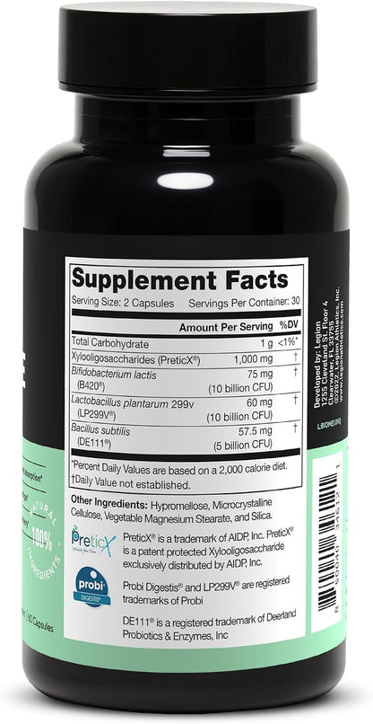 LEGION Biome Probiotic – Natural Gut Health Supplement for Men & Women | Probiotic Capsules to Support Digestion, Reduce Bloating & Gas – 30 Servings