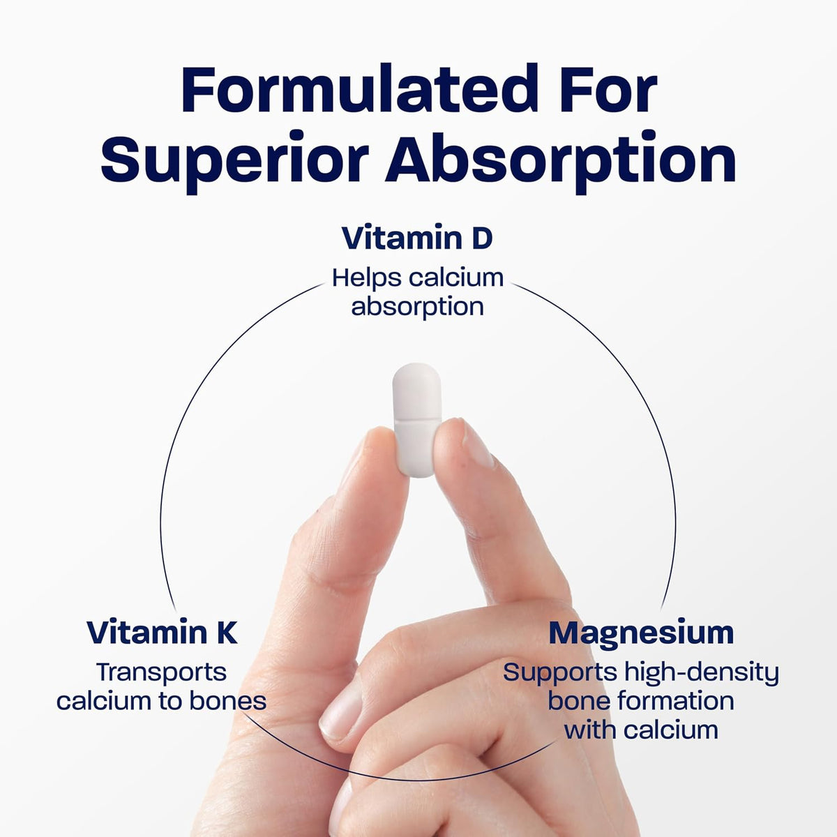 BONE SCIENCE Primeheight Bone & Growth Support - Calcium, Vitamin D3, K2, Magnesium, Zinc - 120 Tablets - görsel 4