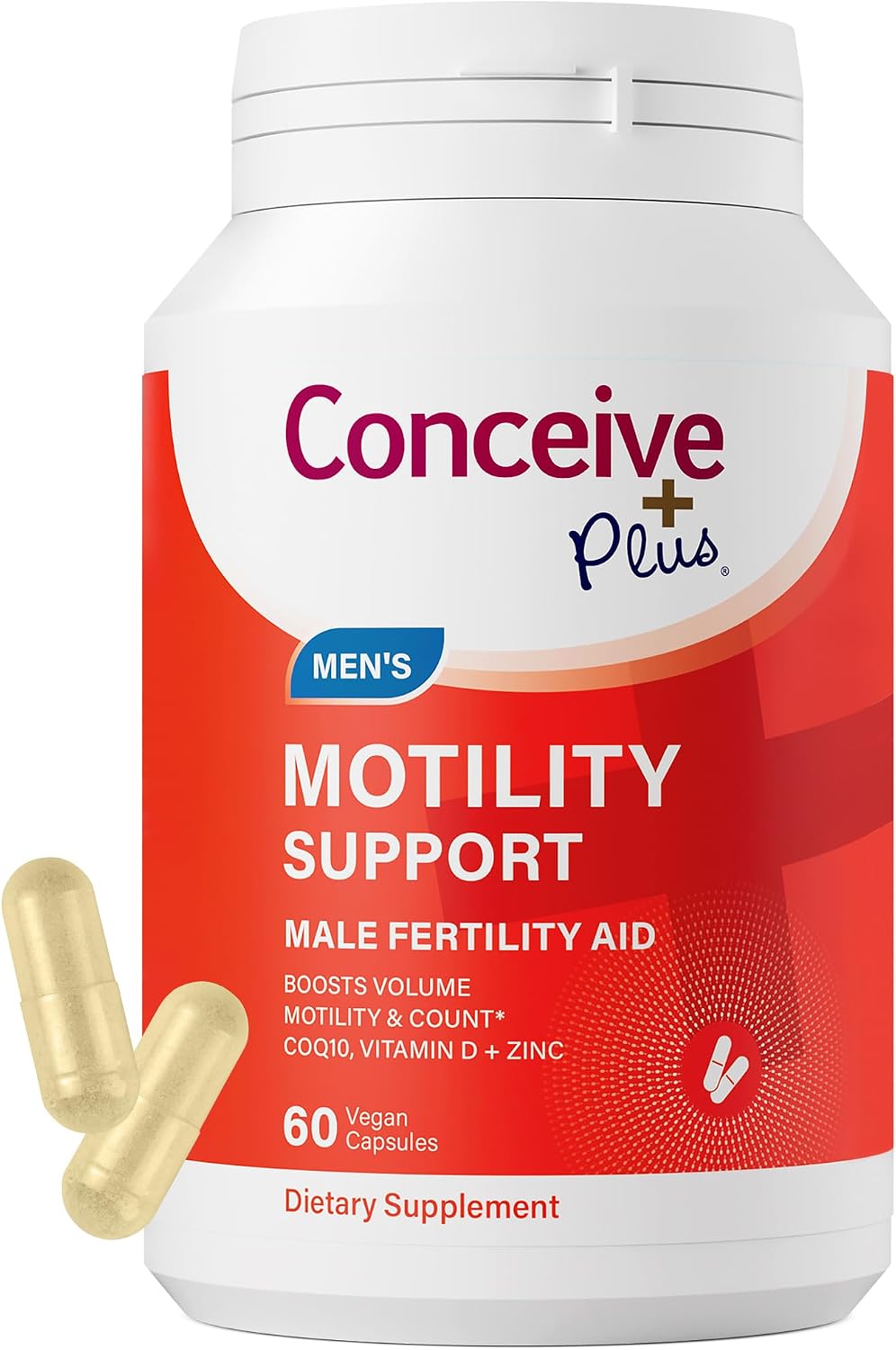 CONCEIVE PLUS Motility Support for Men | Spermidine Supplements with Vitamin D, E, Zinc, Antioxidants | Male Fertility Multivitamin, 60 Capsules - görsel 1