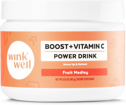 Wink Well Boost Vitamin C Powder – Immune Support & Antioxidant Drink Mix with Vitamin D3, Magnesium & Zinc (30 Servings)