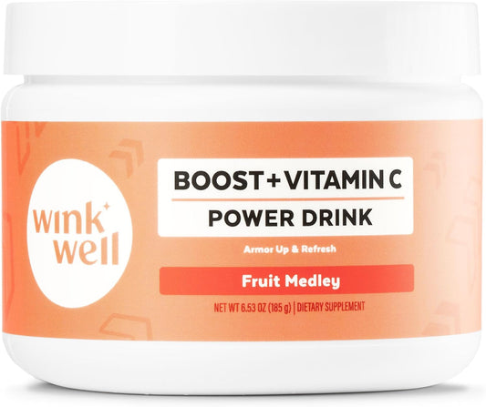 Wink Well Boost Vitamin C Powder – Immune Support & Antioxidant Drink Mix with Vitamin D3, Magnesium & Zinc (30 Servings)