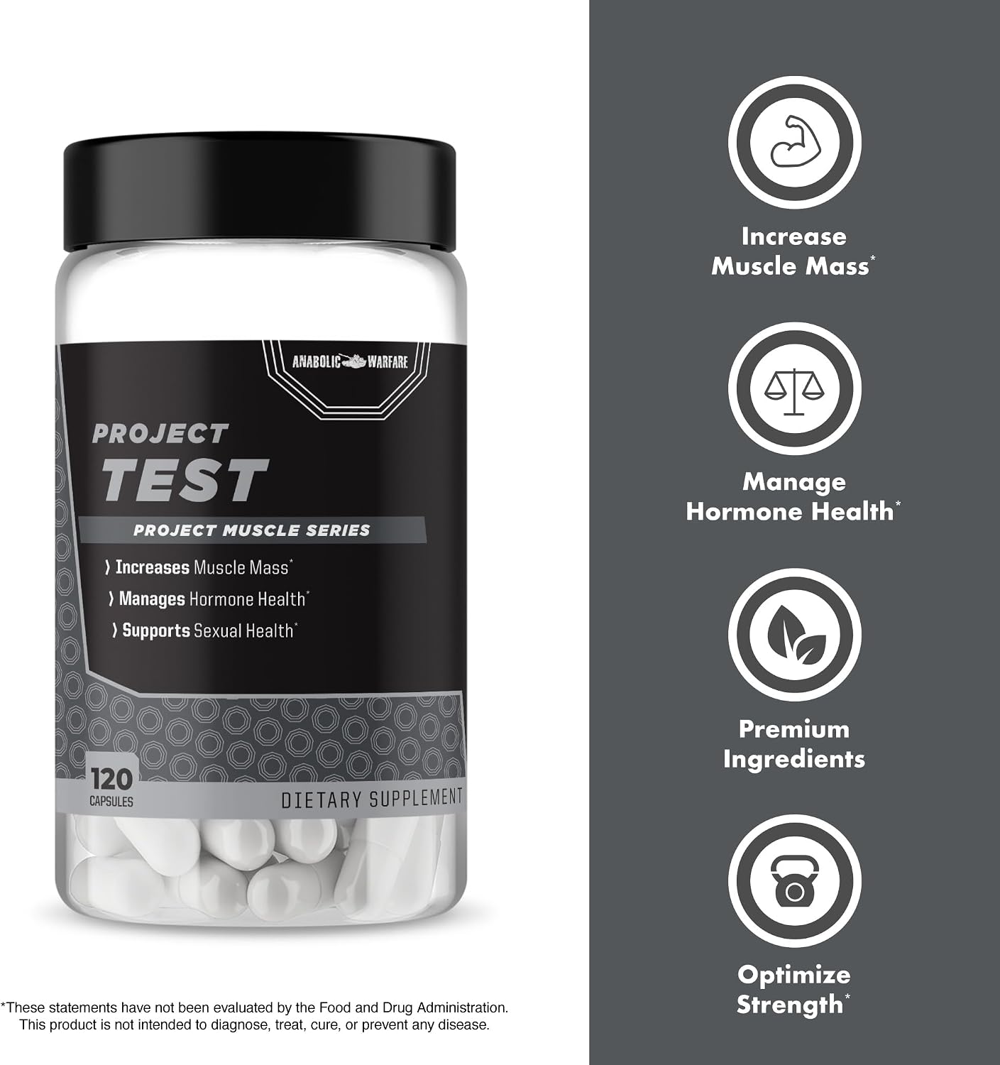 Anabolic Warfare Project Test - Testosterone Support Supplement with Botanicals - görsel 4