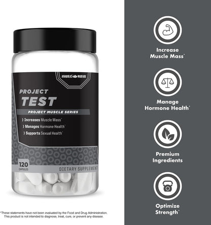 Anabolic Warfare Project Test - Testosterone Support Supplement with Botanicals