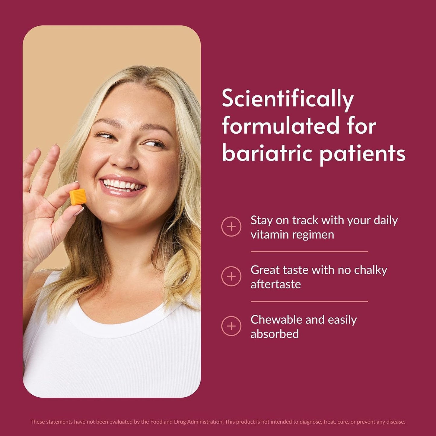 Bariatric Advantage Multi Chewy Bite - Soft Chew Multivitamin for Bariatric Surgery Patients - Tropical Orange - 60 Count - görsel 2
