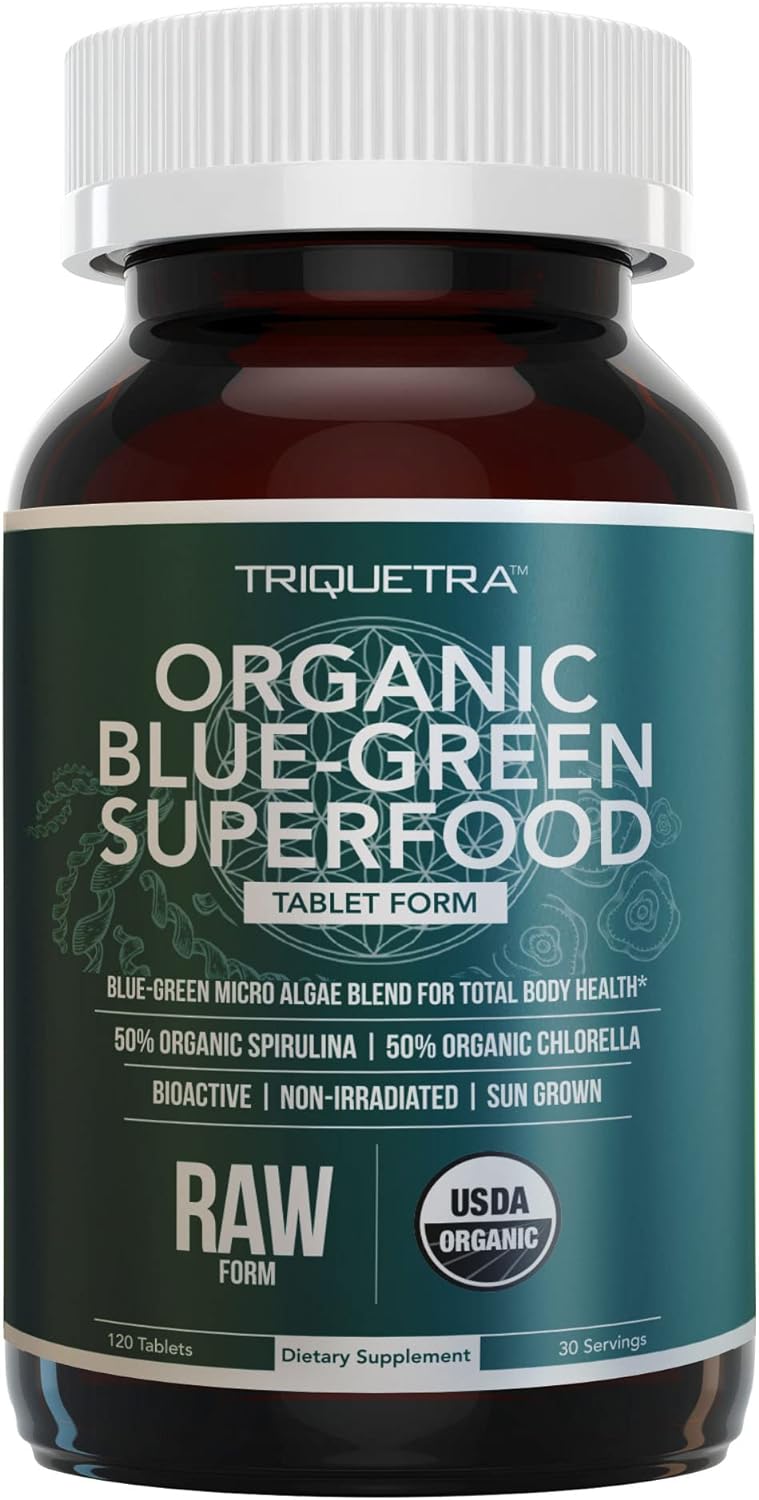 Triquetra Health Organic Spirulina & Chlorella Tablets (120 Tablets) - görsel 1