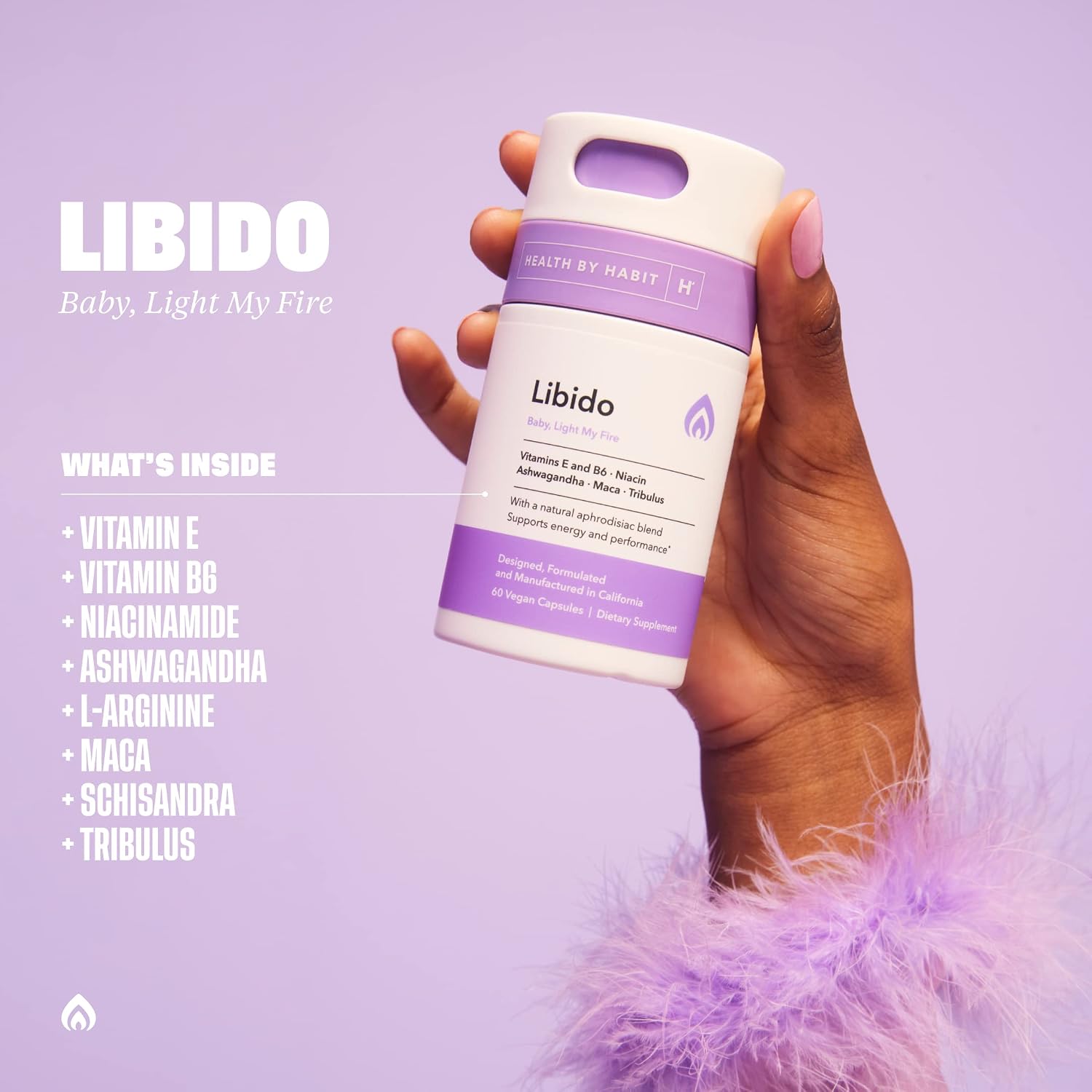 Health by Habit Libido Blend (60 Capsules) - Natural Aphrodisiac Blend with Maca, Ashwagandha, Vegan, Non-GMO, Sugar-Free - görsel 5