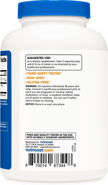 Nutricost Bamboo Extract, 400 mg, 240 Capsules – Vegan, Gluten-free, Non-GMO