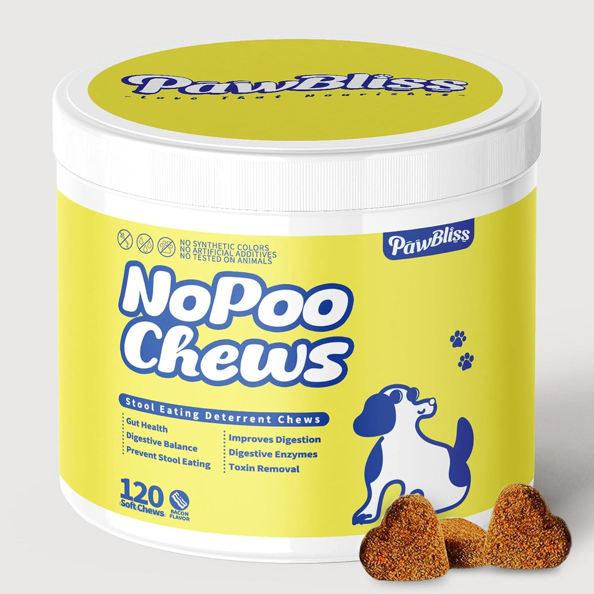 No Poo Chews for Dogs – Stop Poo Eating with Coprophagia Deterrent – Probiotic & Enzyme Soft Chews – Digestive & Breath Support – 120 Bacon-Flavoured Chews - görsel 7