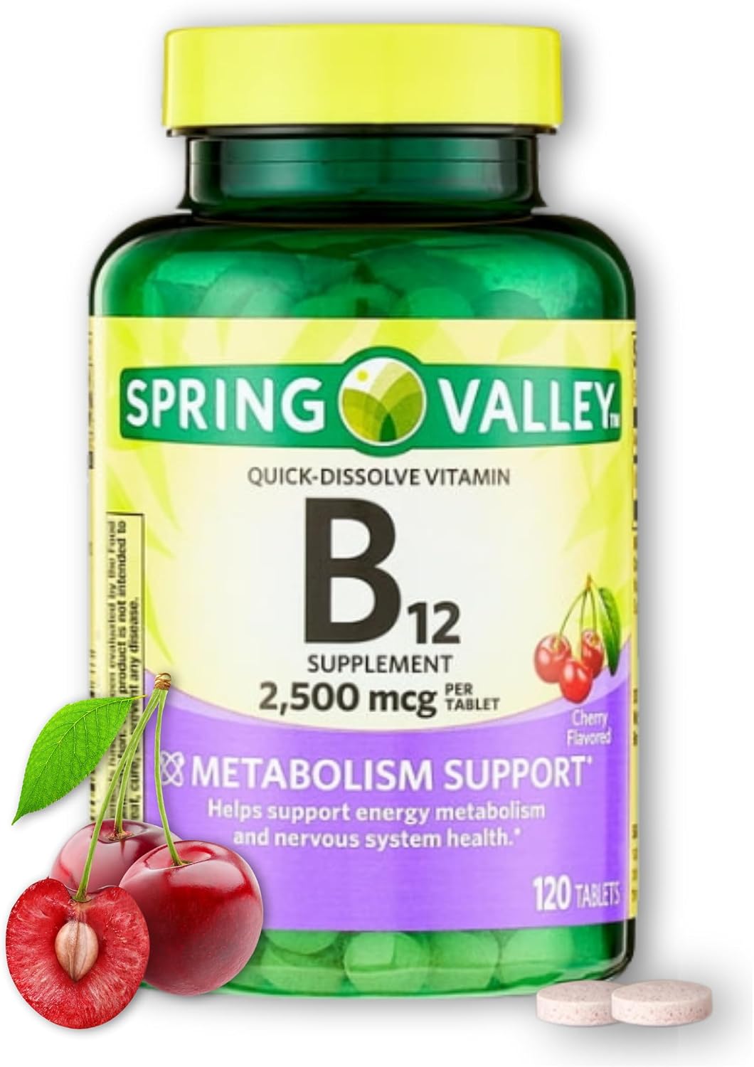 Vitamin B12 Tablets 2500mcg Cherry Flavour - Quick Dissolve, 120 Tablets - görsel 5