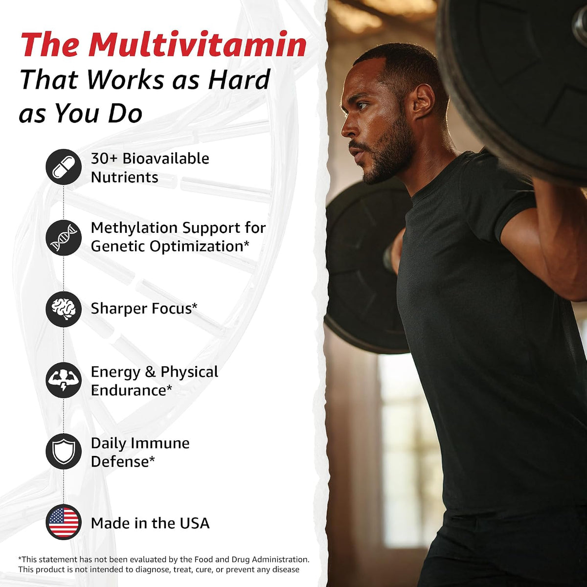 10X Health Optimise Methylated Multivitamin for Men and Women - 90 Capsules, 34-in-1 Formula with 800 mcg B12, 5-MTHF, NAC - görsel 2