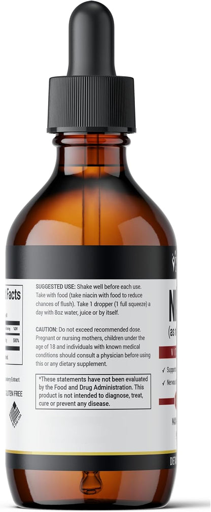 The Healthy Life 4 ME Vitamin B3 Niacinamide Liquid – 20mg per Serving, 60-Day Supply, 60ml