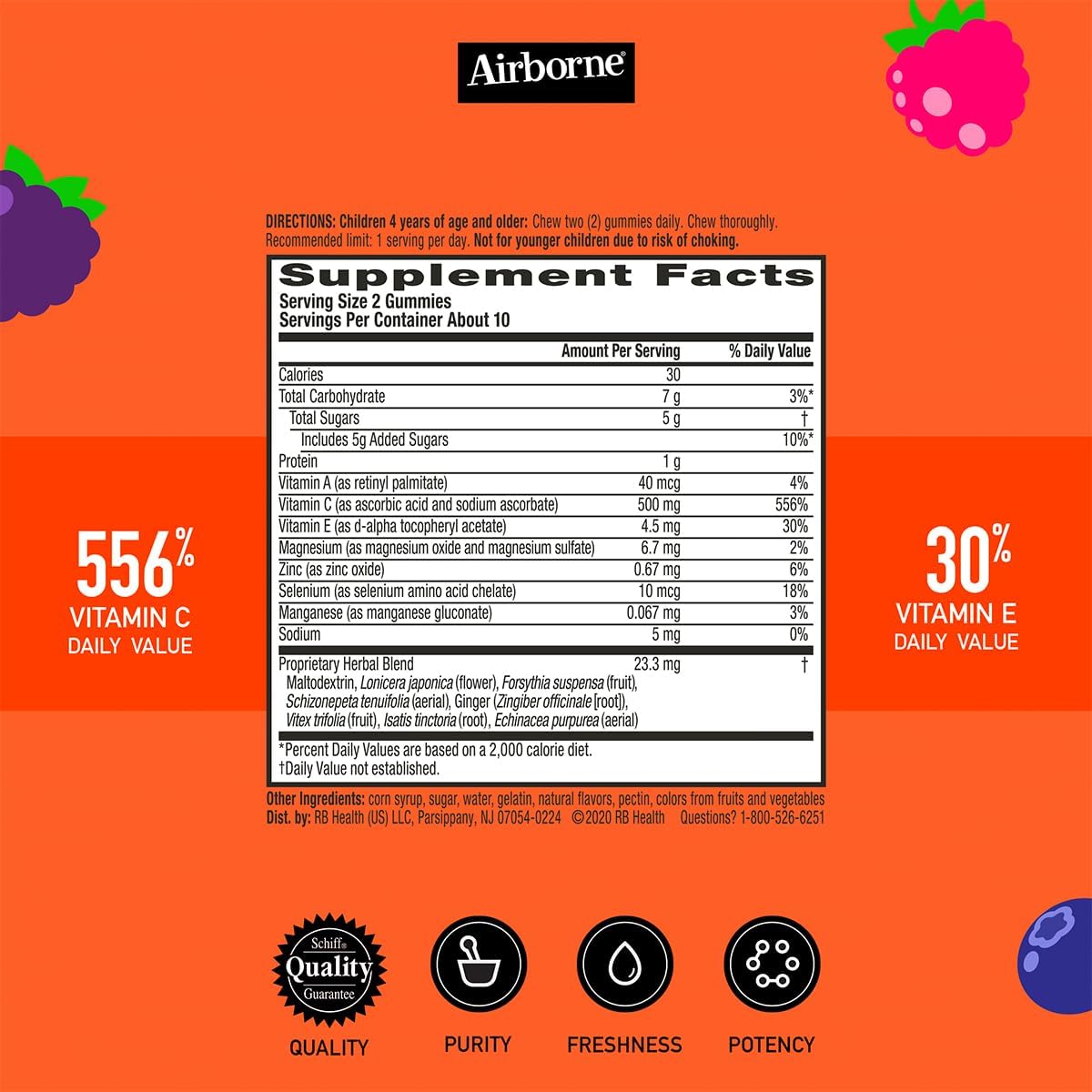 Airborne Vitamin C + Zinc Immune Support Gummies for Kids, Assorted Fruit, 21 Count (3 Pack) - görsel 6