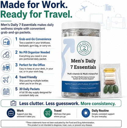 2nd Springs Daily 7 Essentials Men's Vitamin Pack - 30 Sachets
