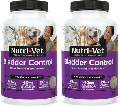 Nutri-Vet Bladder Control Supplement for Dogs - Cranberry & Pumpkin Seed Formula - 90 Tablets