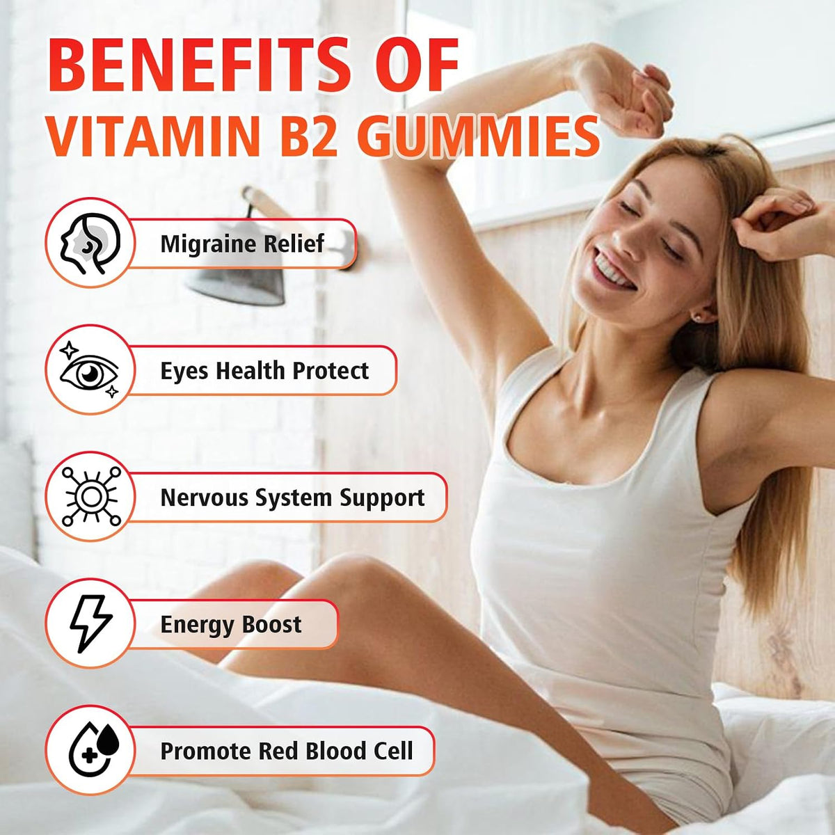 GrnLife Vitamin B2 Gummies – 400mg Riboflavin with Magnesium, Strawberry Flavour, 120 Count (2 Pack) – Image 3