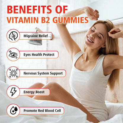 GrnLife Vitamin B2 Gummies – 400mg Riboflavin with Magnesium, Strawberry Flavour, 120 Count (2 Pack) – Image 3