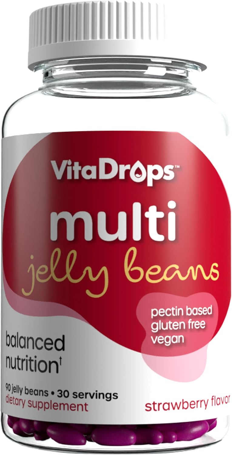 VitaDrops Multivitamin Jelly Beans, Strawberry Flavour, 90 Jelly Beans (30 Servings) - görsel 1