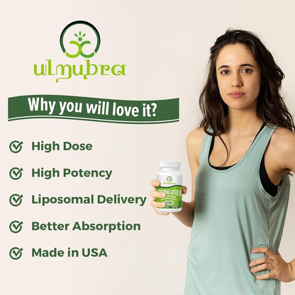 Ulmubra Liposomal Luteolin 500mg, Maximum Absorption, Potent Flavonoid, 60 Softgels, Luteolin Supplement, Non-GM, Gluten-Free