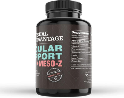 Visual Advantage® Macular Support + Meso-Z – Eye Supplement with Triple Carotenoids for Blue Light Defence (180 Soft Gel Capsules)