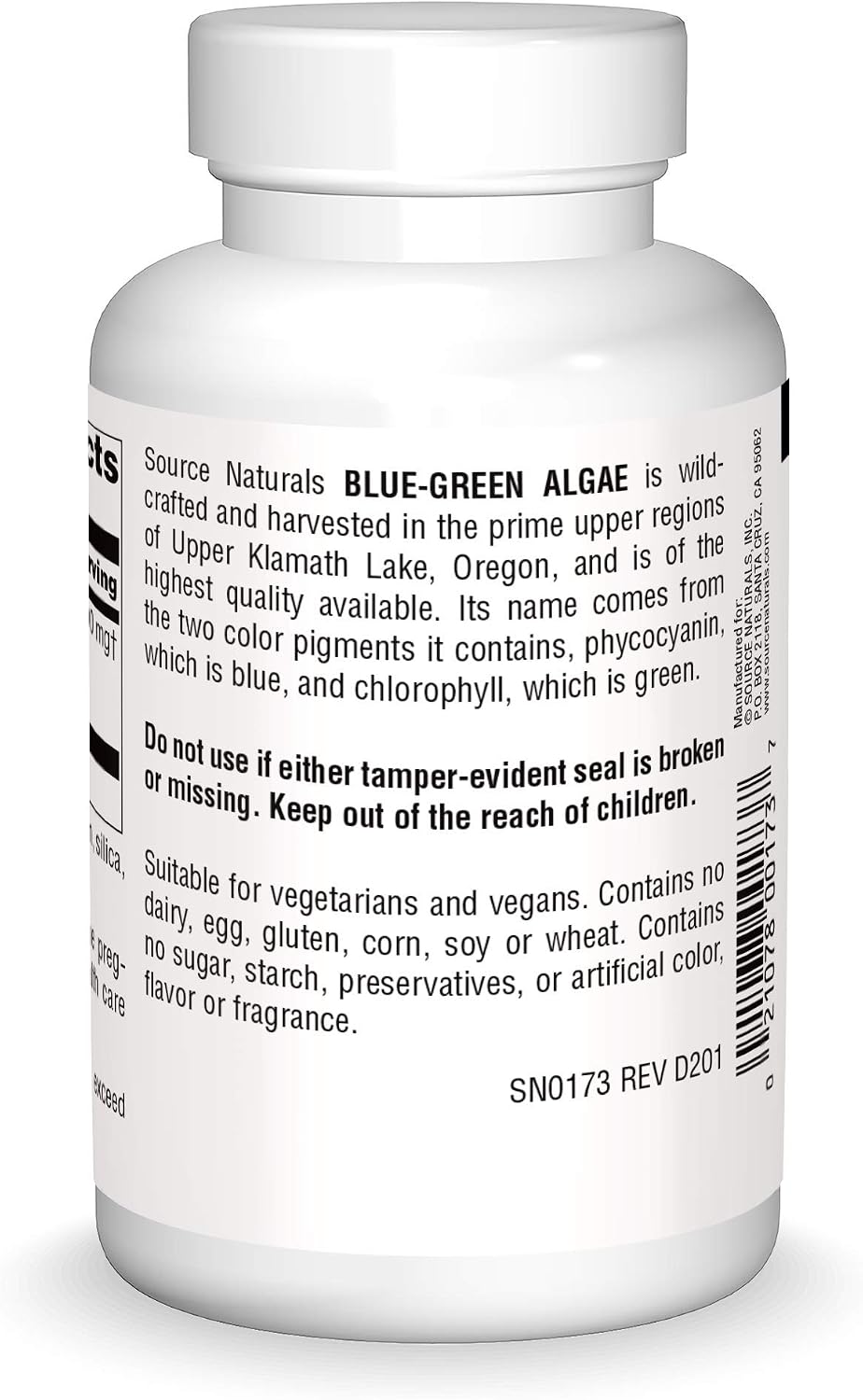 Source Naturals Blue Green Algae from Klamath Lake - 500 mg, 200 Tablets - görsel 2