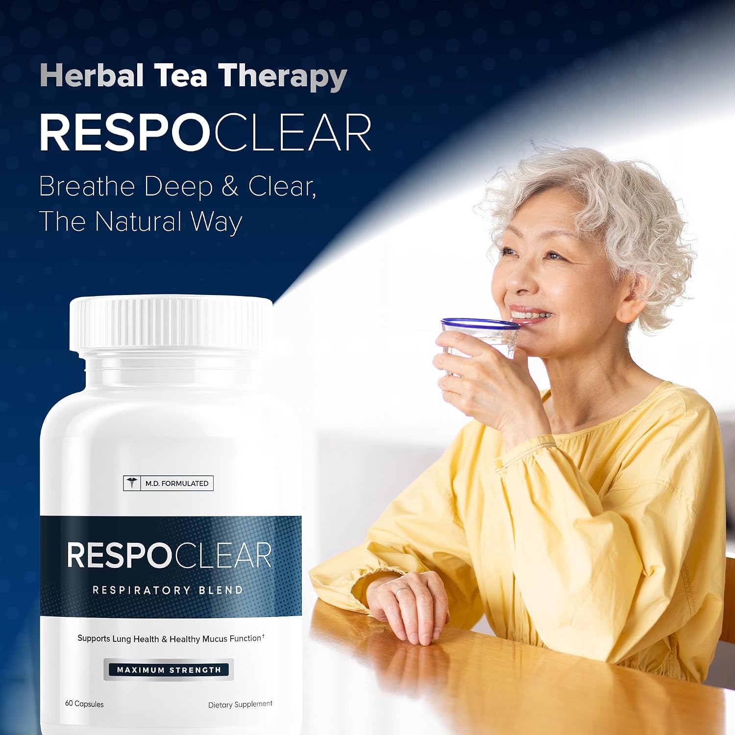Herbal Tea Therapy RespoClear – Lung and Sinus Support Supplement (60 Capsules) - görsel 2