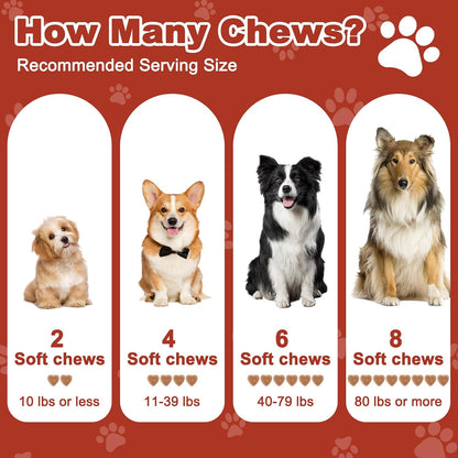 Dog Multivitamin Chewable, with Glucosamine Chondroitin, Digestive Enzymes & Probiotics, for Digestion Support, Immune, Skin, Coat, Joints & Bones Healthy, 120 Chews