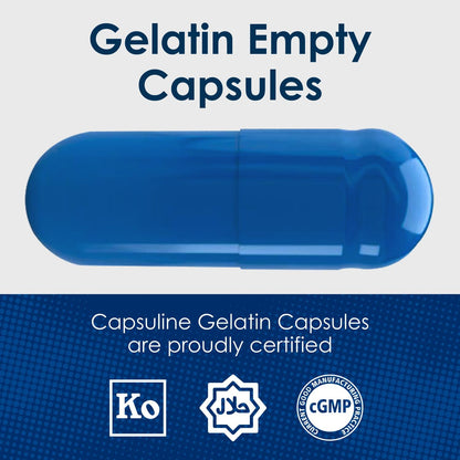 Capsuline Size 4 Empty Gelatine Capsules, Black/Clear - 1000 Capsules