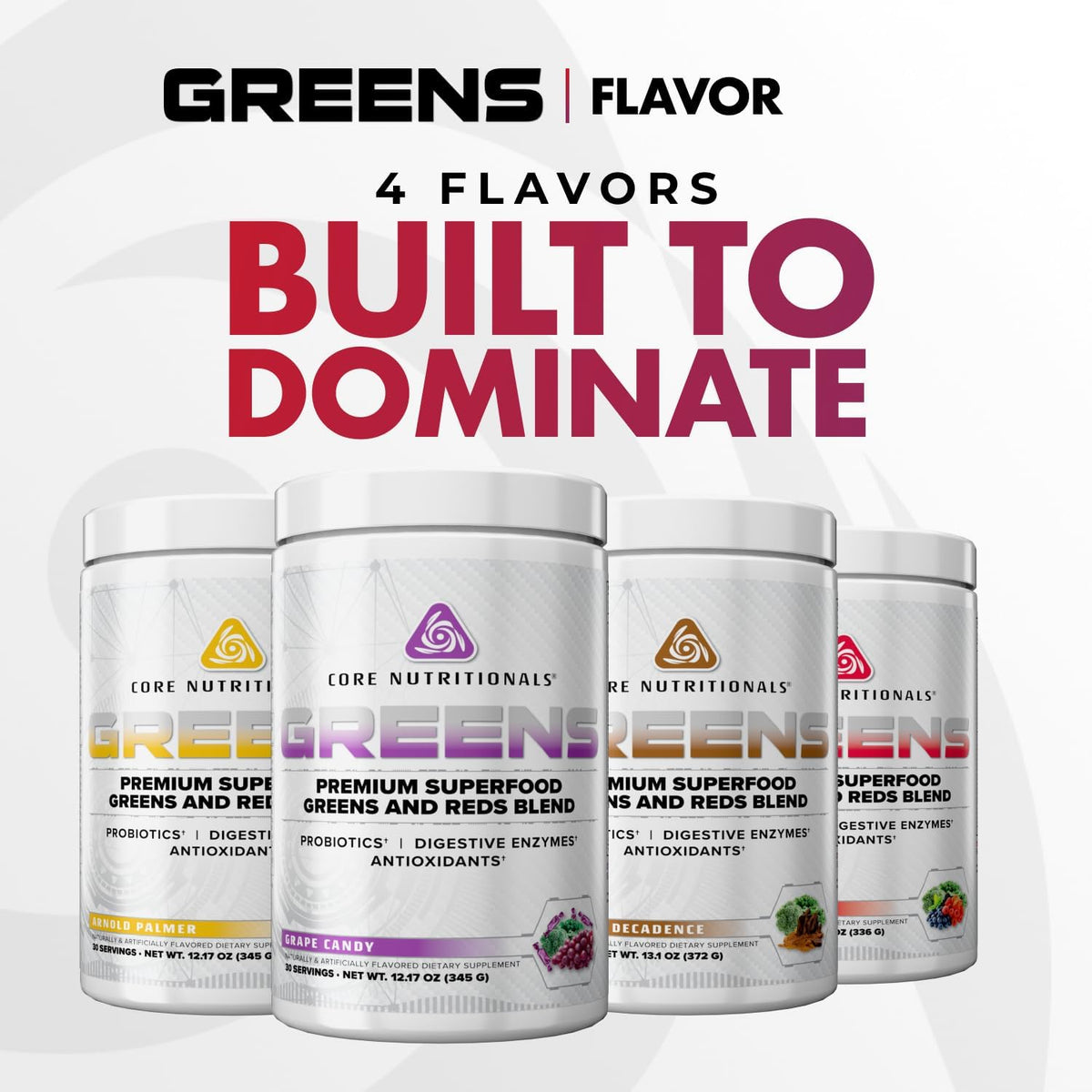 Core Nutritionals Greens | Premium Superfood Reds & Greens Blend | 5 Billion CFU Probiotics, Digestive Enzymes, & Antioxidants | 30 Servings (Grape Candy) - görsel 5