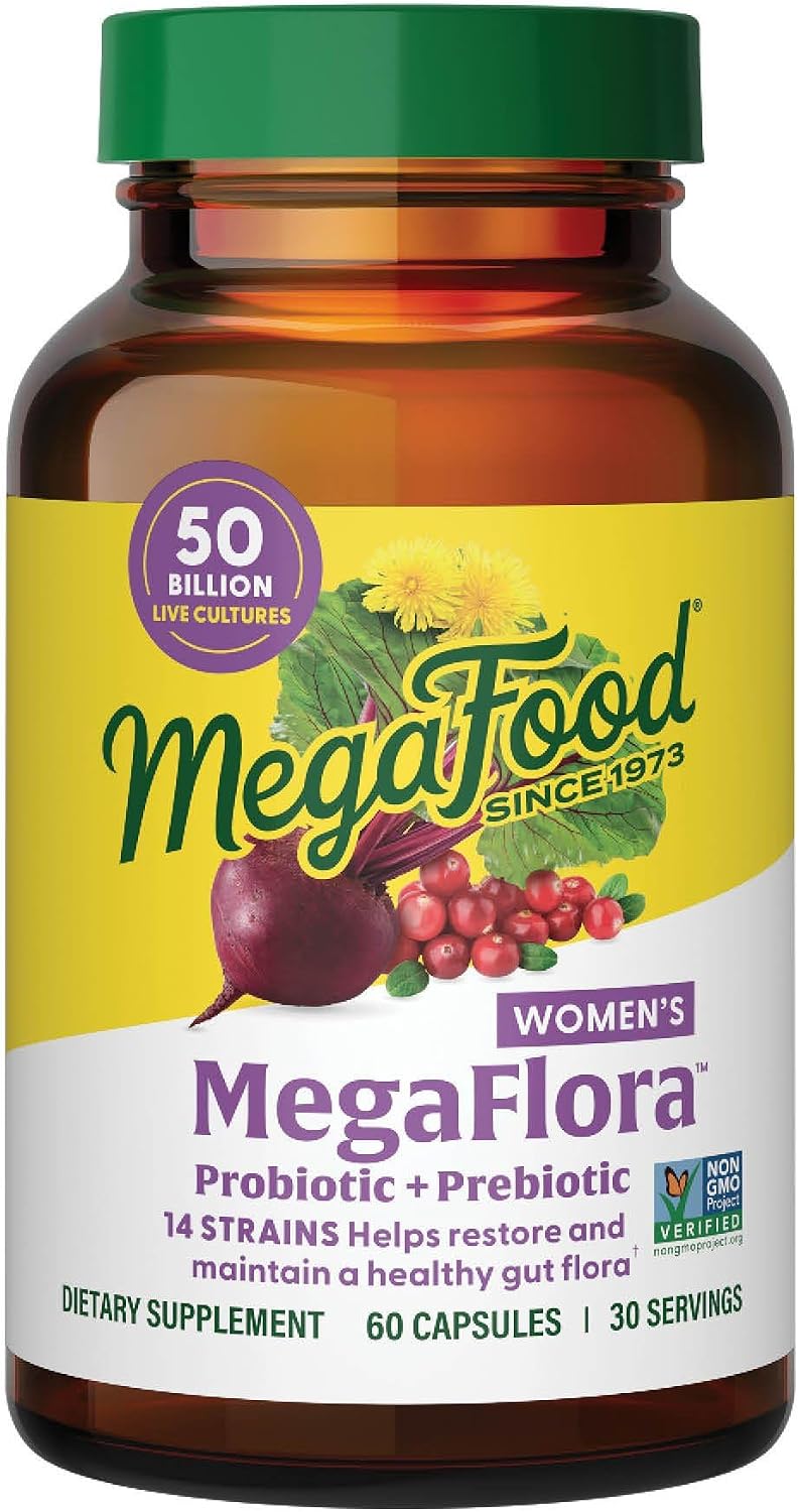 MegaFood MegaFlora Probiotics and Prebiotics for Women - 60 Capsules - görsel 1