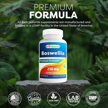 Best Naturals Boswellia Serrata 250 mg, 120 Capsules - Standardised to 65% Boswellic Acid