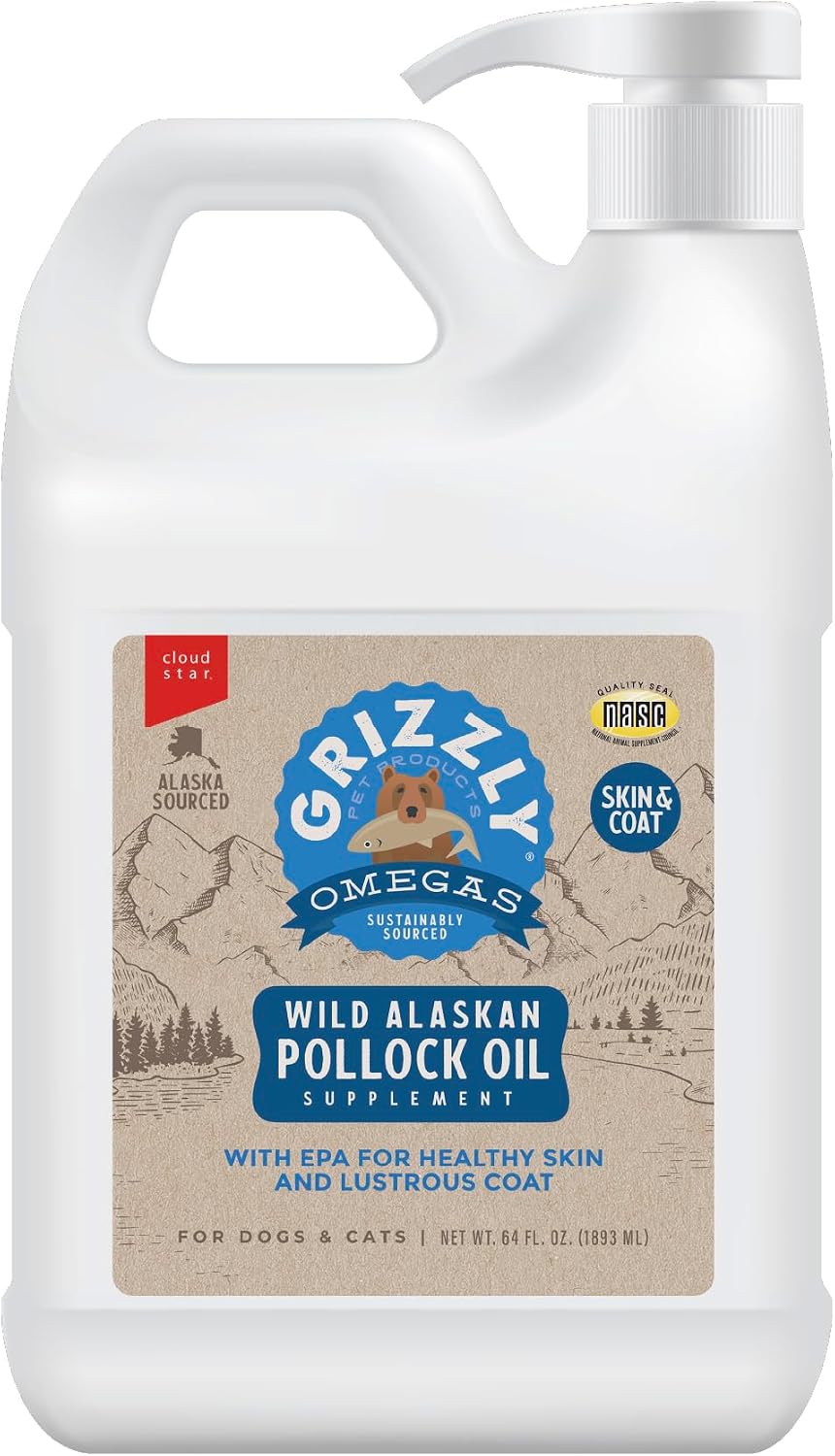 Grizzly Pollock Oil Dog Food Supplement, 1.9 L - görsel 1
